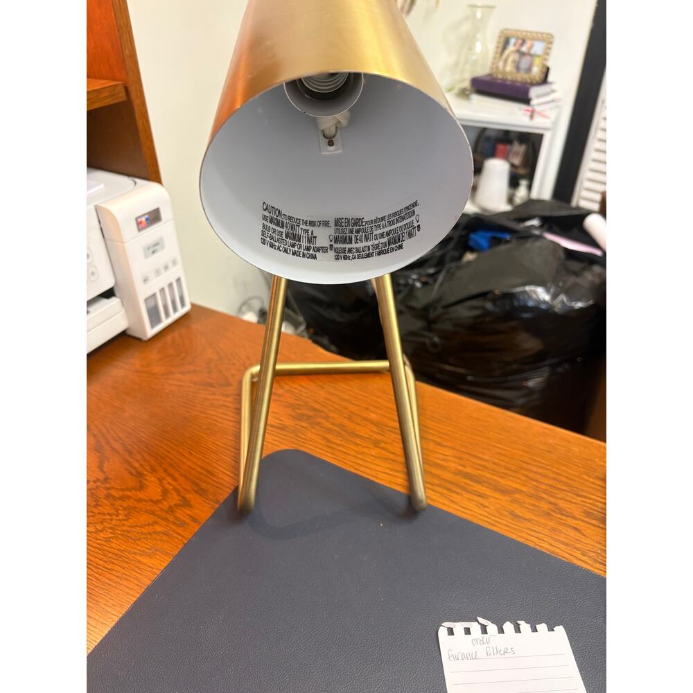 Mid Century Inspired Metal Desk Lamp GOLD